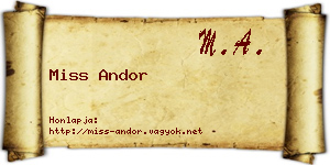 Miss Andor névjegykártya